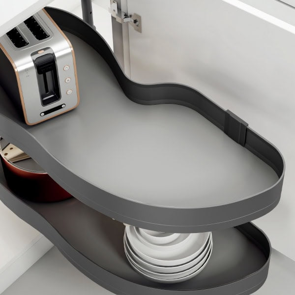Encanto grey series revolving saucer corner basket