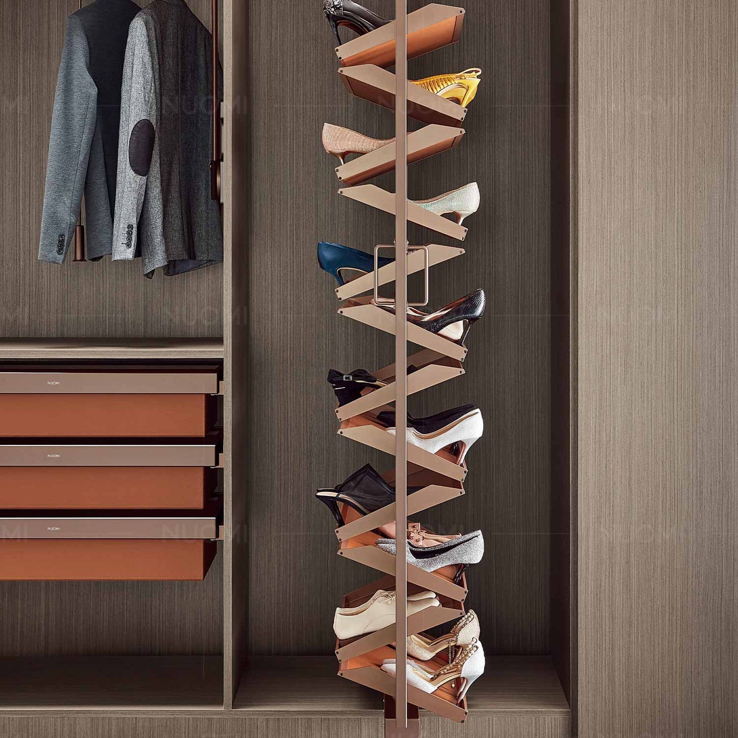 Ralphie Series 360° Rotatable Multi-tier Shoes Rack 6 Layers（HIGH CLASS GREY)