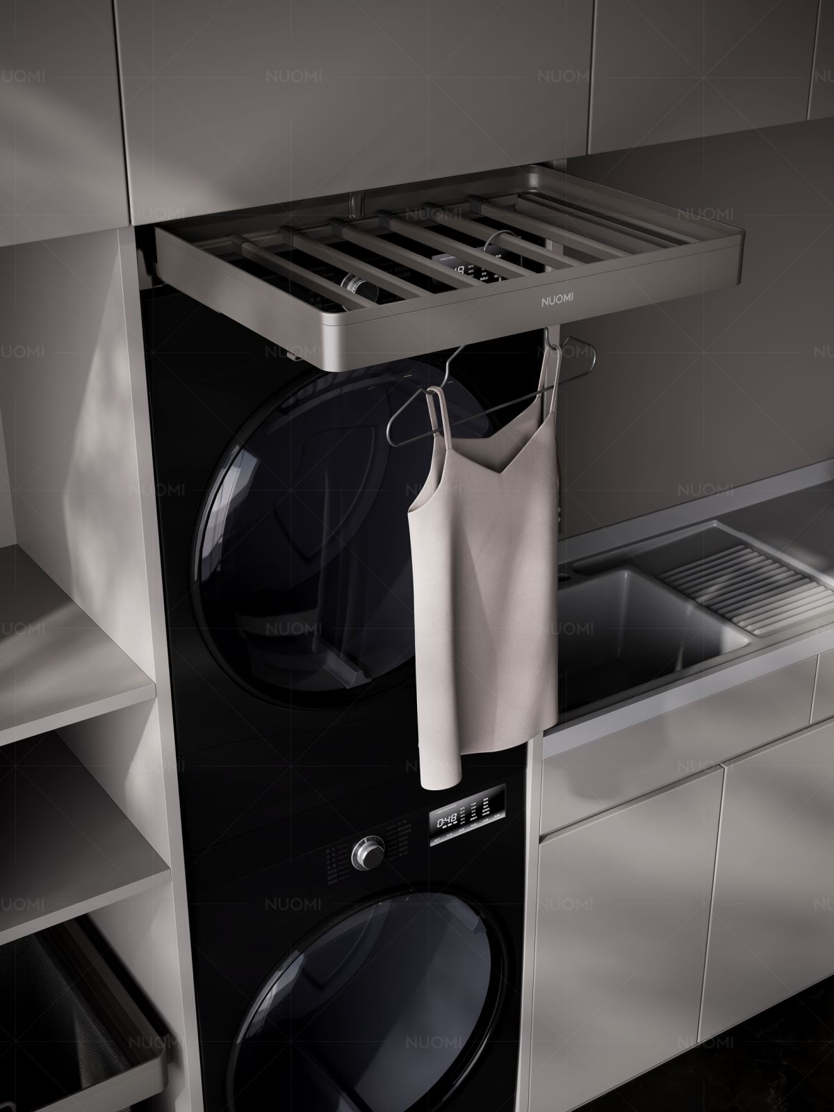 balcony laundry storage clothes rack