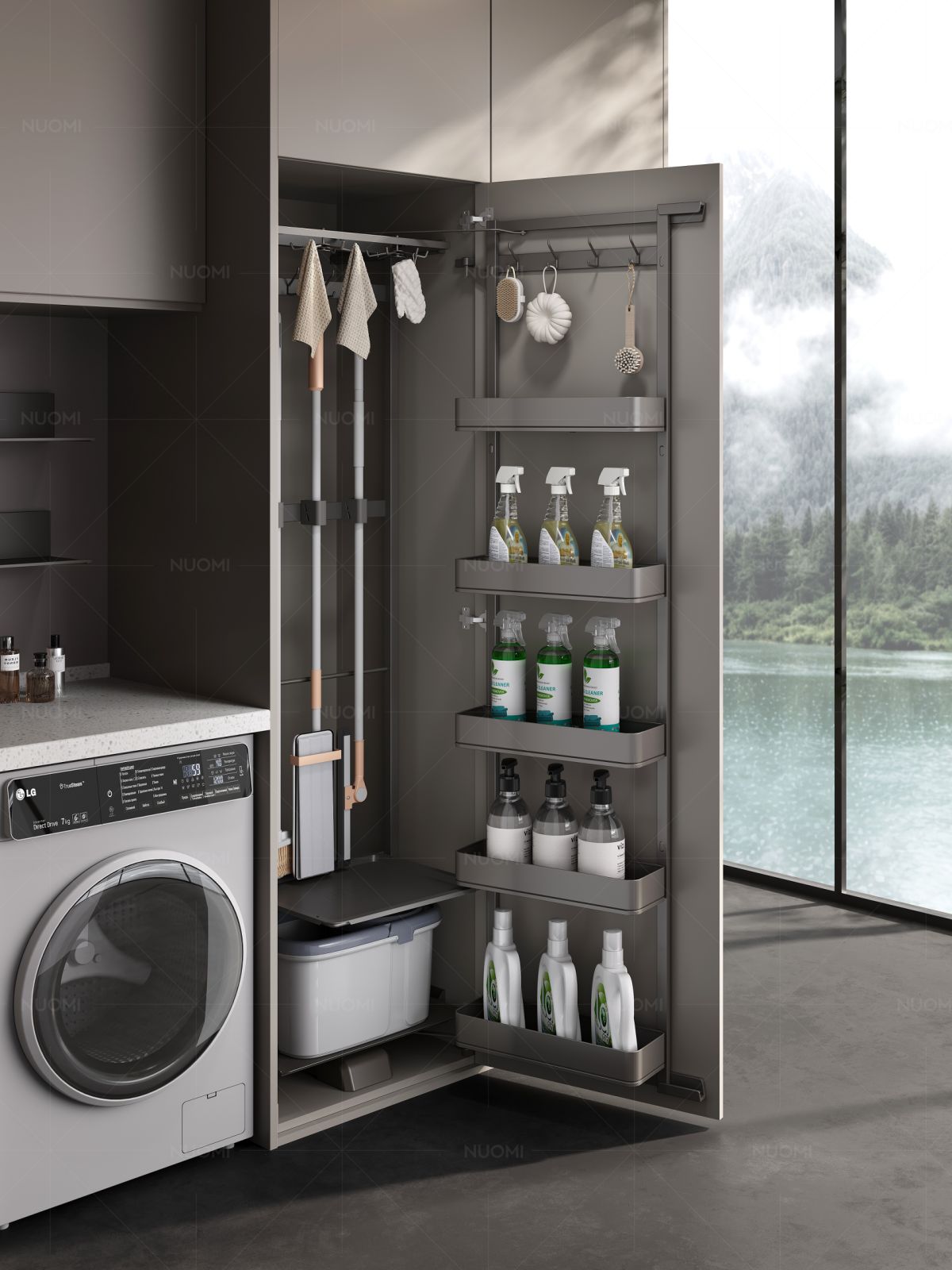 Balcony household utility storage